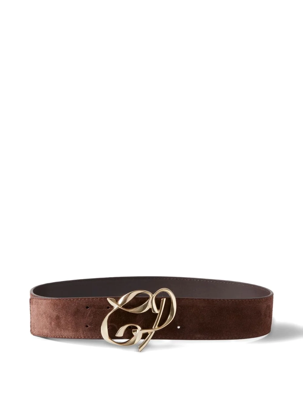 logo-plaque suede belt - 1