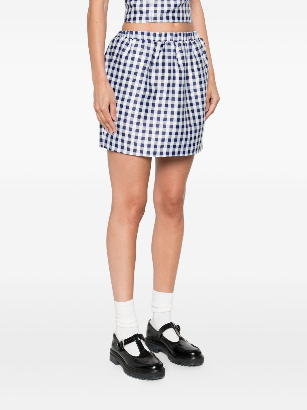 gingham pleated skirt - 3