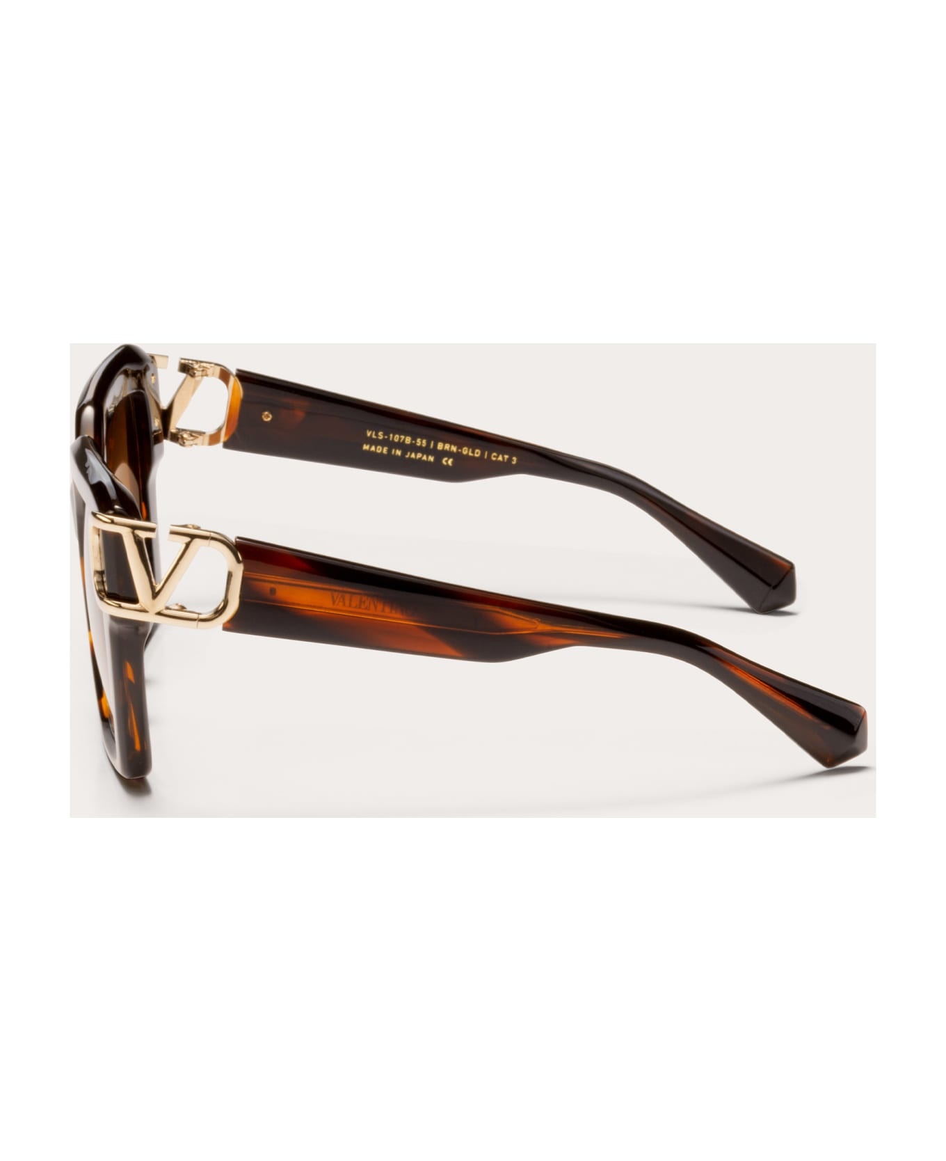 Uno - Brown Swirl / White Gold Sunglasses - 3