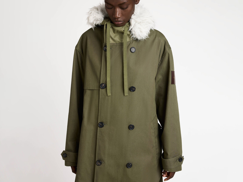 WOMENS DOUBLE BREASTED PARKA IN HUNTER GREEN 8