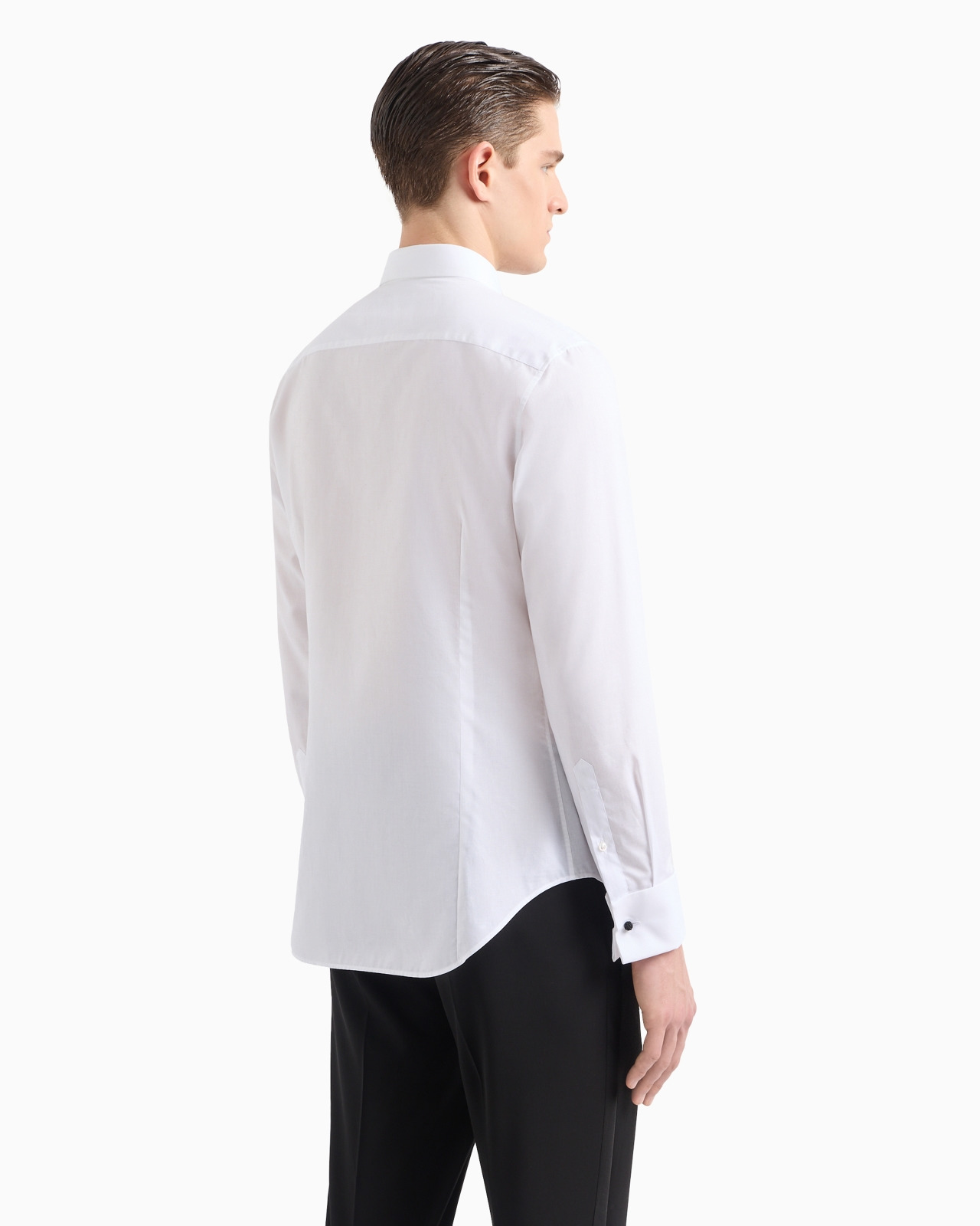 COTTON TUXEDO SHIRT WITH PLEATED DETAIL - 3