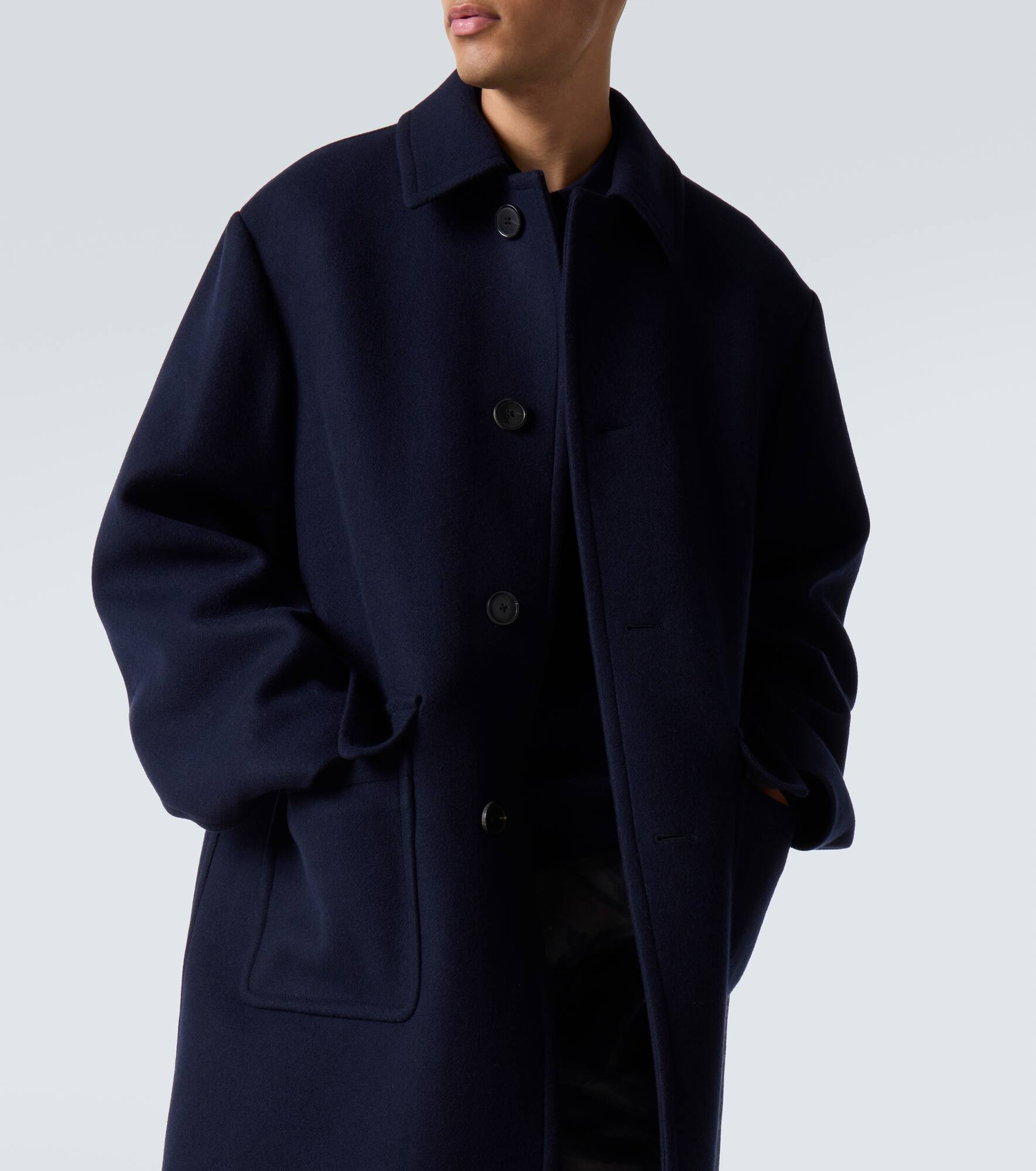 Wool-blend twill overcoat - 5