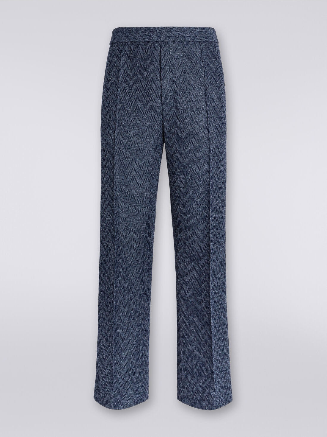 Straight cotton knit chevron trousers - 1