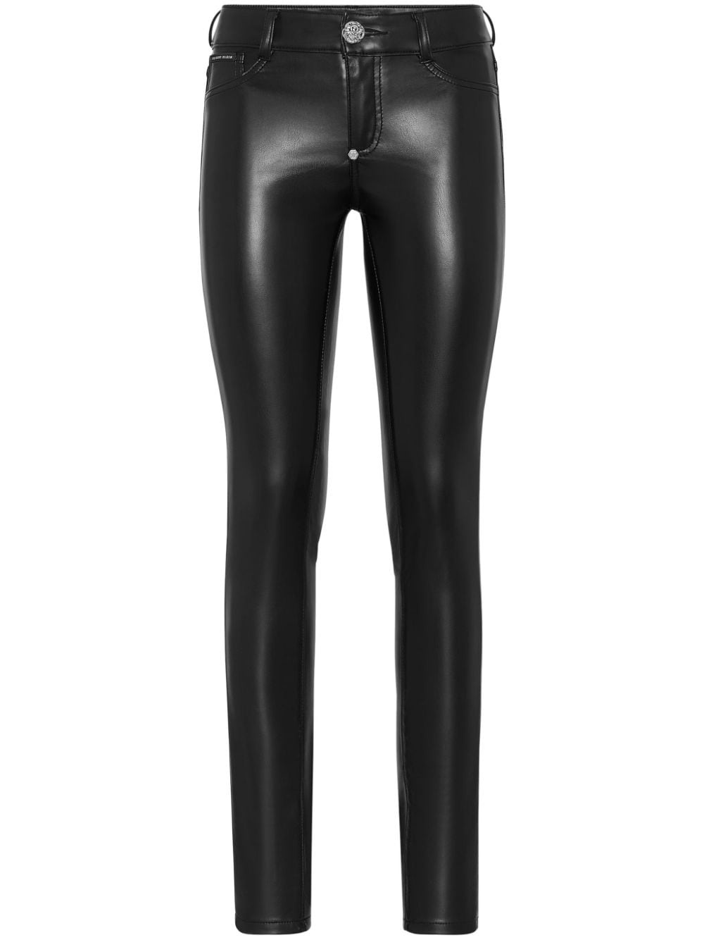 skinny-cut faux-leather trousers - 1