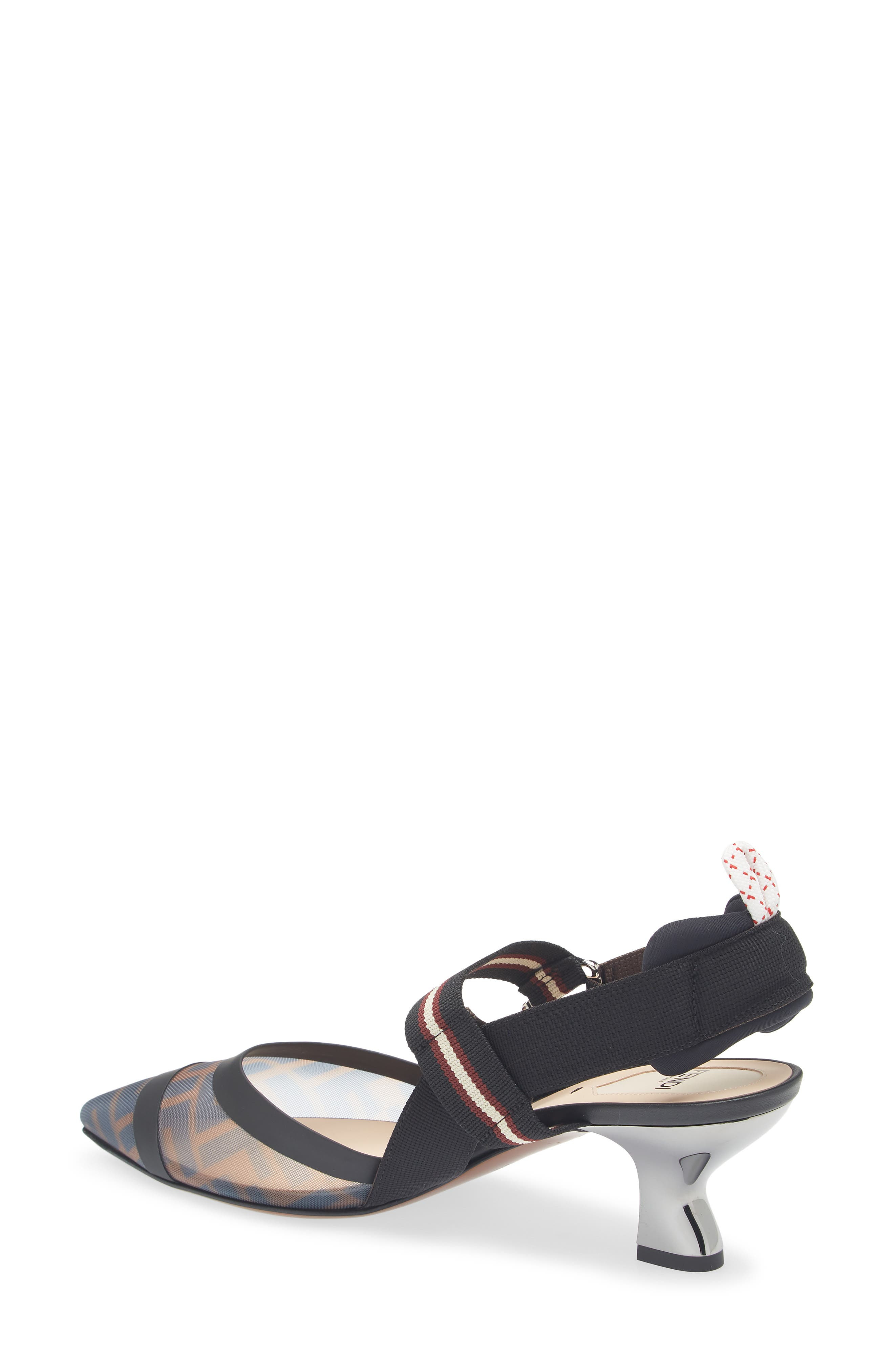 Fendi Colibri Pointed Toe Slingback Pump in F1Otr Tab M/n.bd.cr/ne Mil at Nordstrom - 2