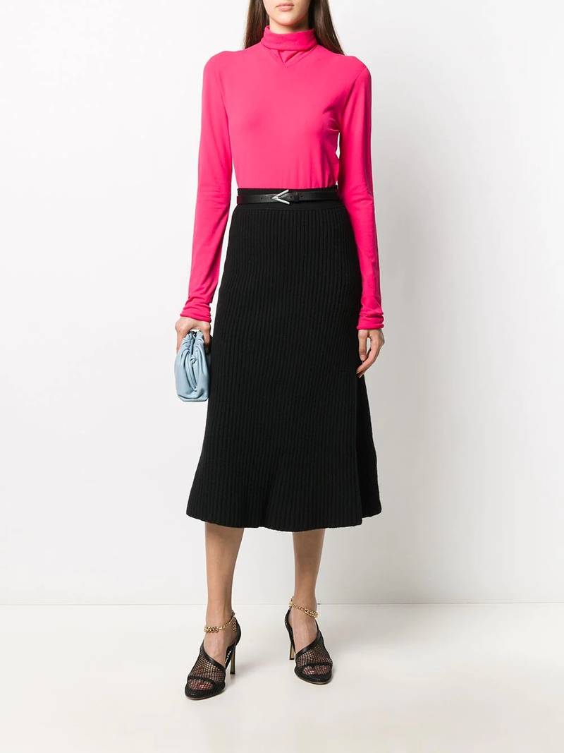 Bottega Veneta ribbed-knit midi skirt outlook