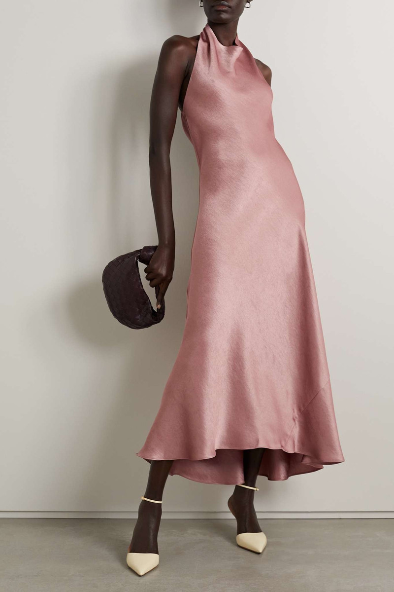 Vince Open-back recycled-satin maxi dress outlook