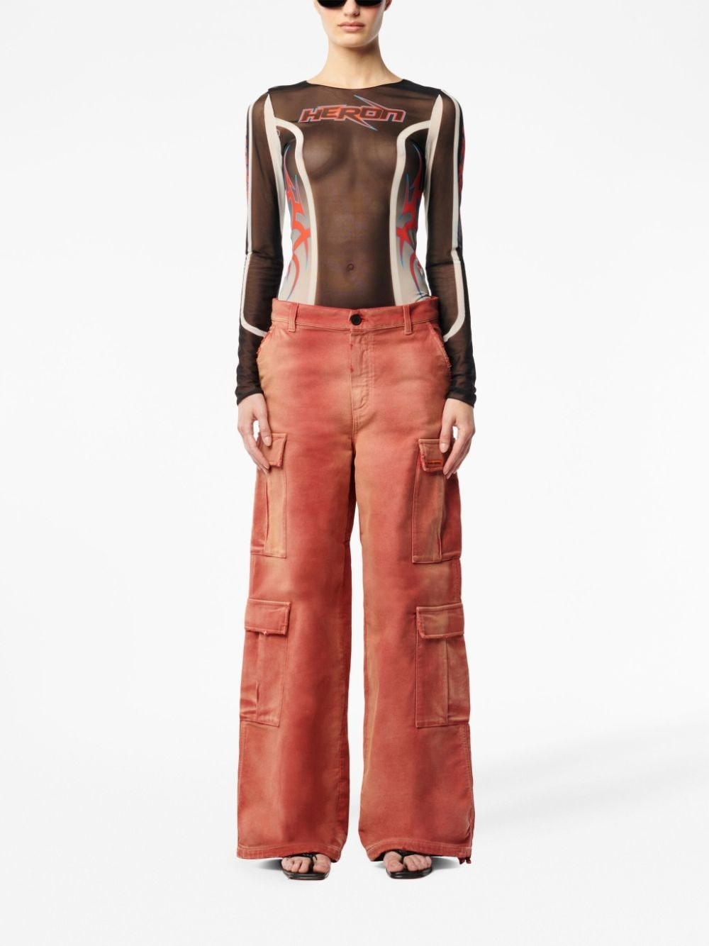 distressed-effect cargo pants - 2