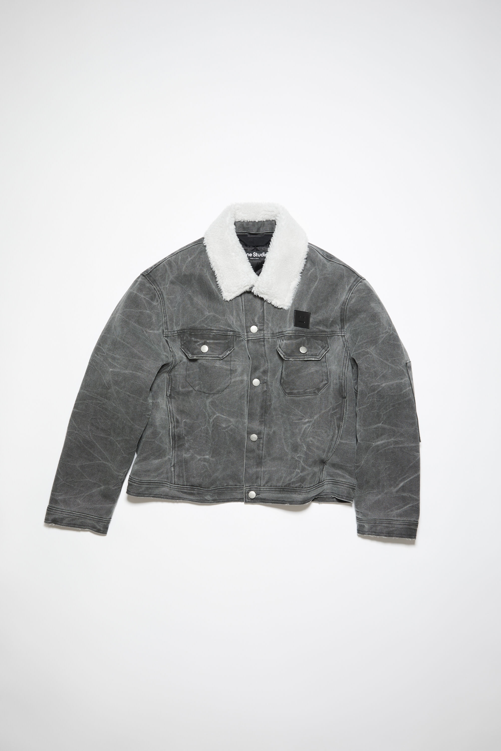 Padded denim jacket - Carbon grey - 7