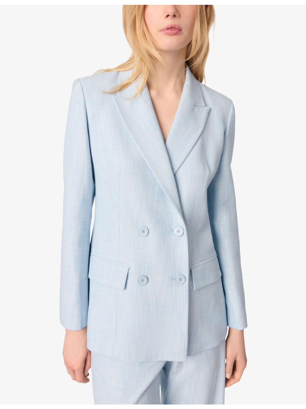Double-Breasted Peak-Lapel Stretch-Woven Blazer - 3