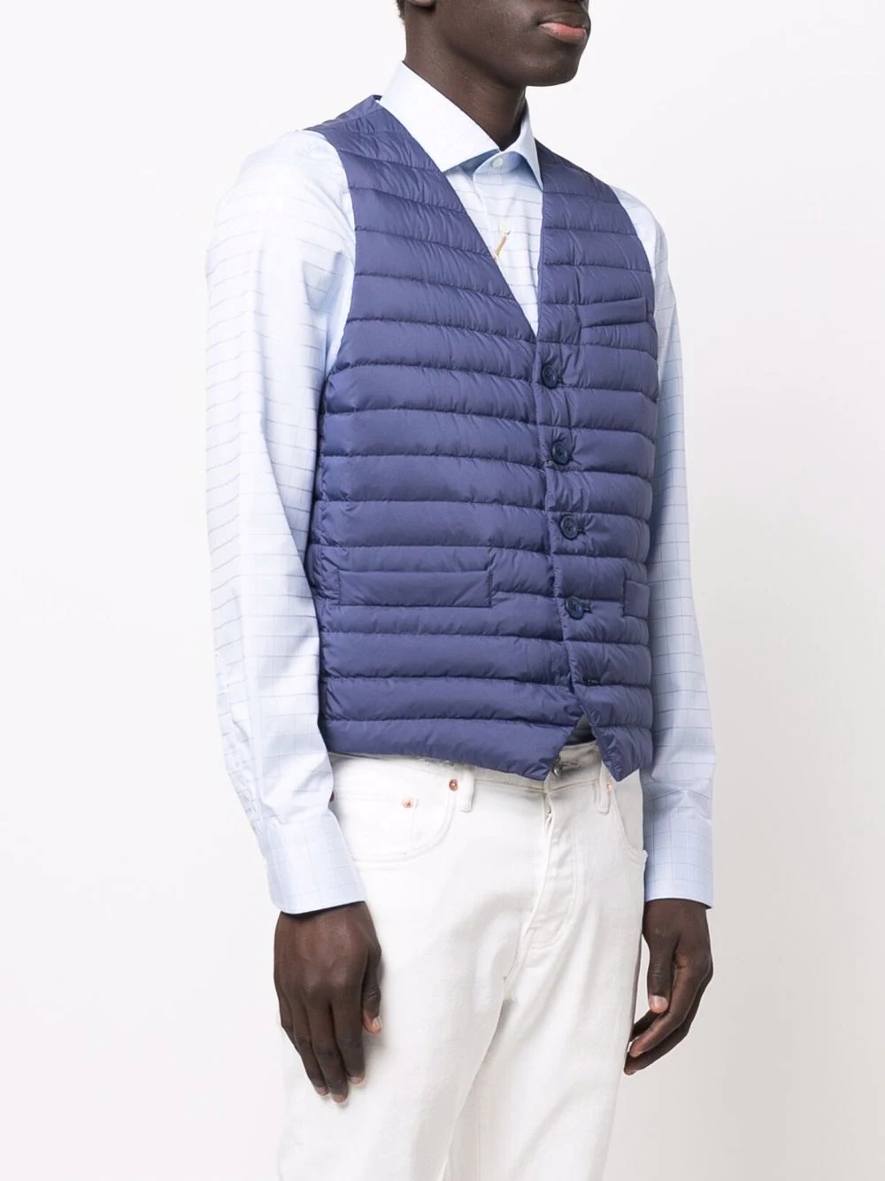 quilted button-down gilet - 3