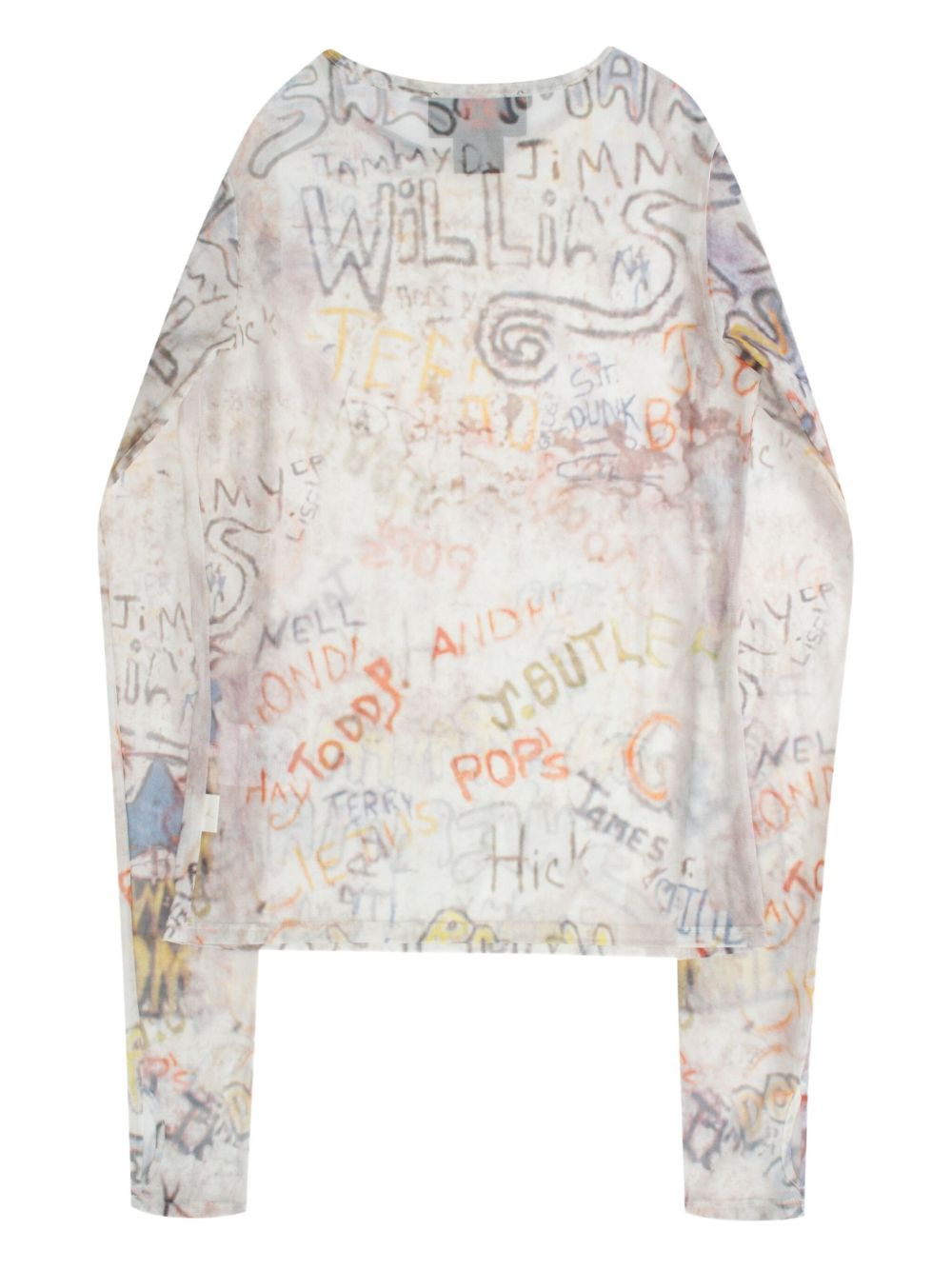 graffiti-print long-sleeve top - 2