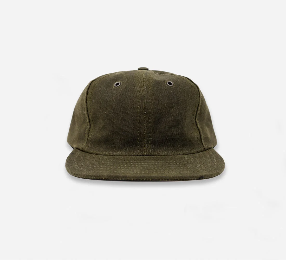 Waxed Canvas Baseball Cap - Olive - 1