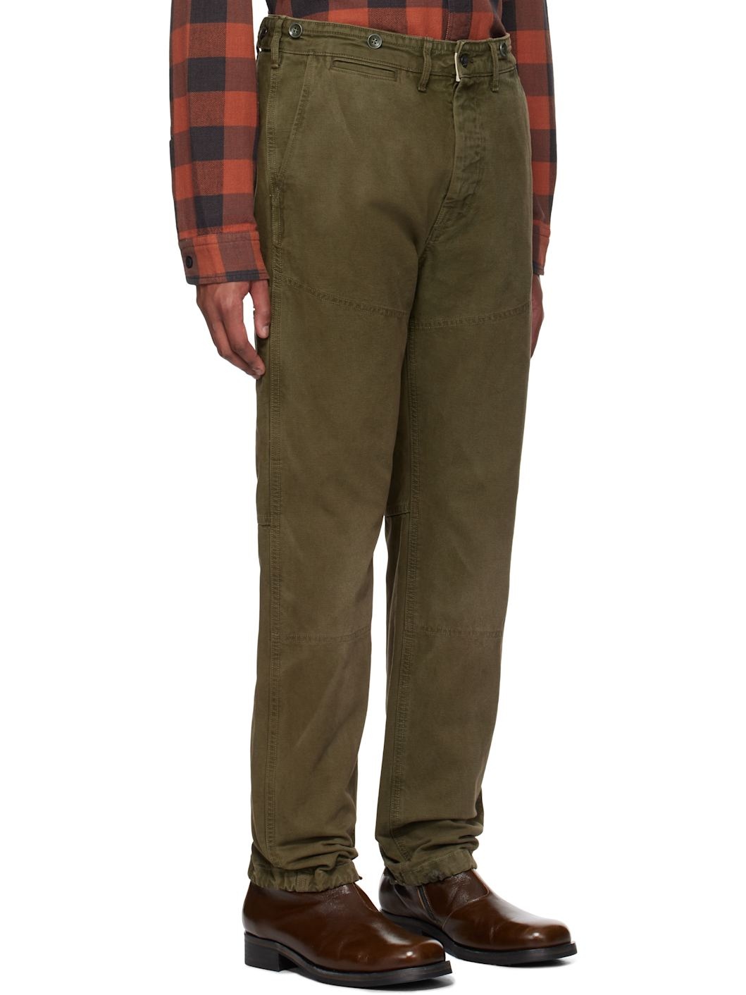 Green Engineer Fit Canvas Trousers - 2