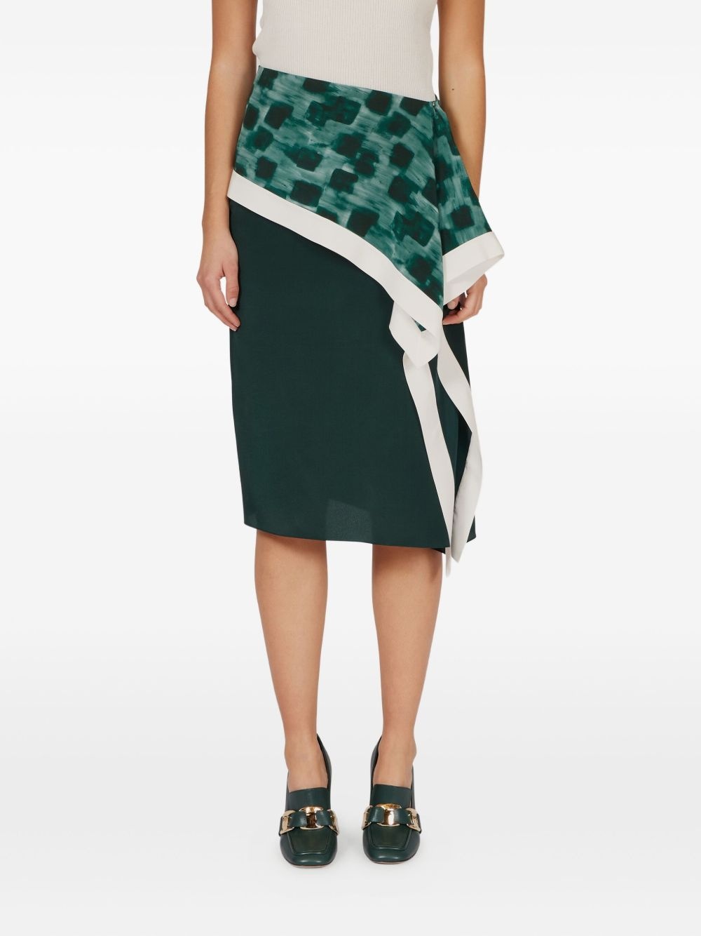 silk asymmetric skirt - 3