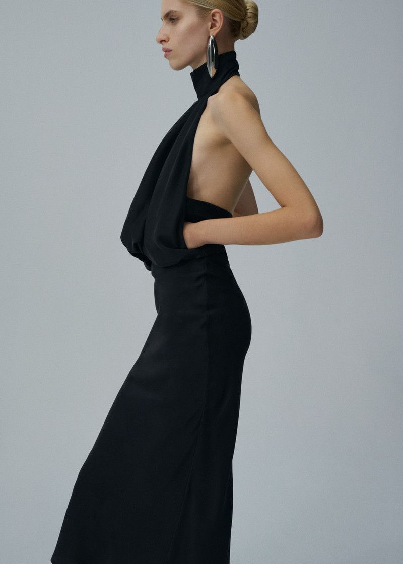 MAGDA BUTRYM Lace detail midi skirt in black outlook