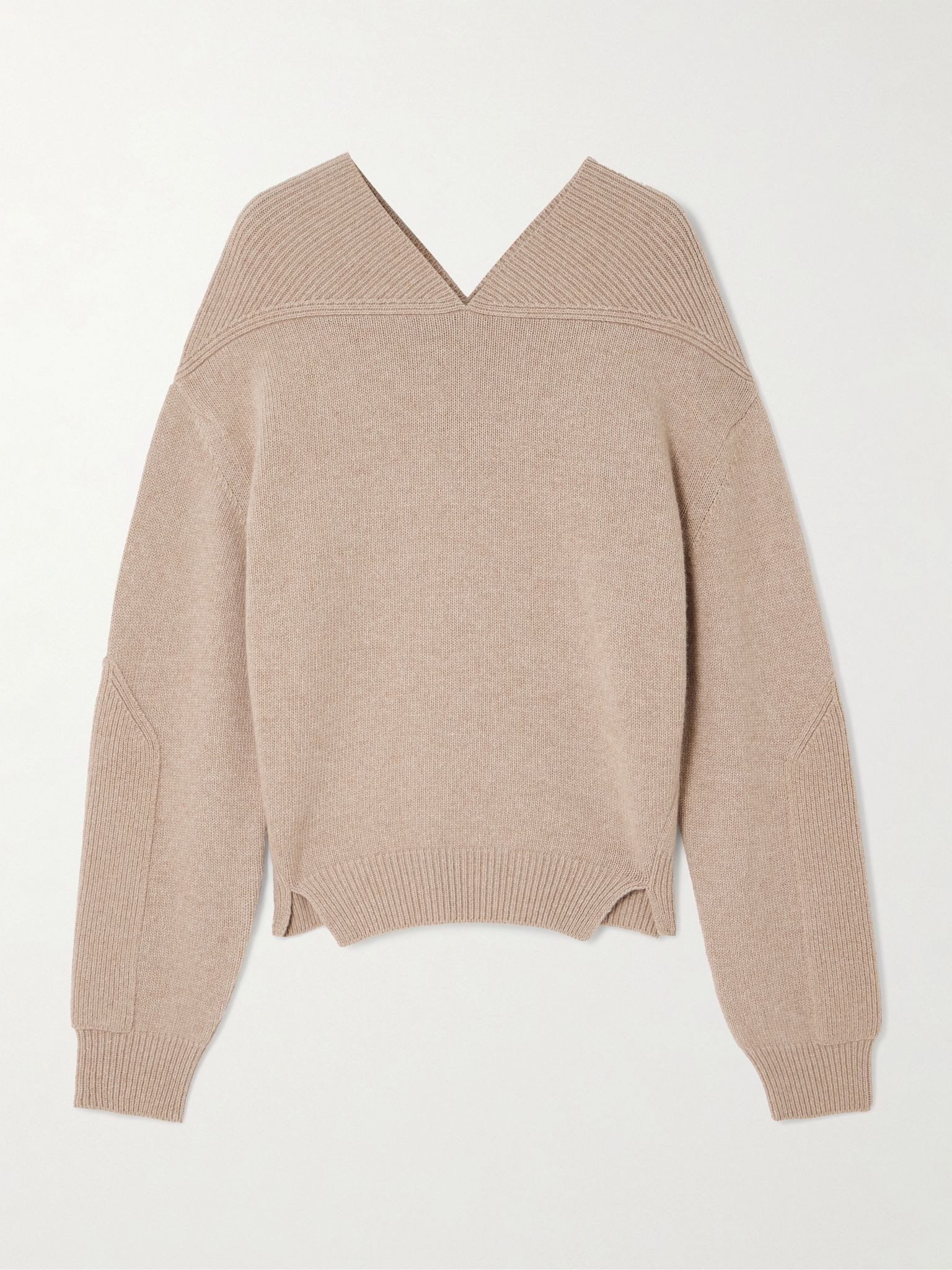 Ribbed wool and cashmere-blend sweater Sand - 1