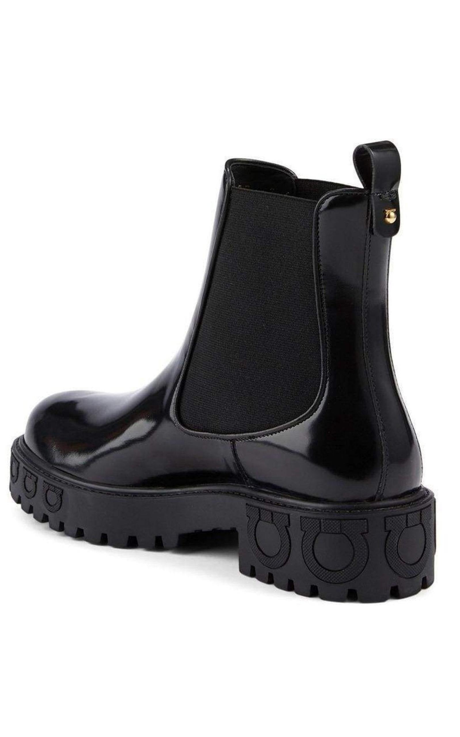 Varsi Leather Gancini-Sole Chelsea Boots - 5