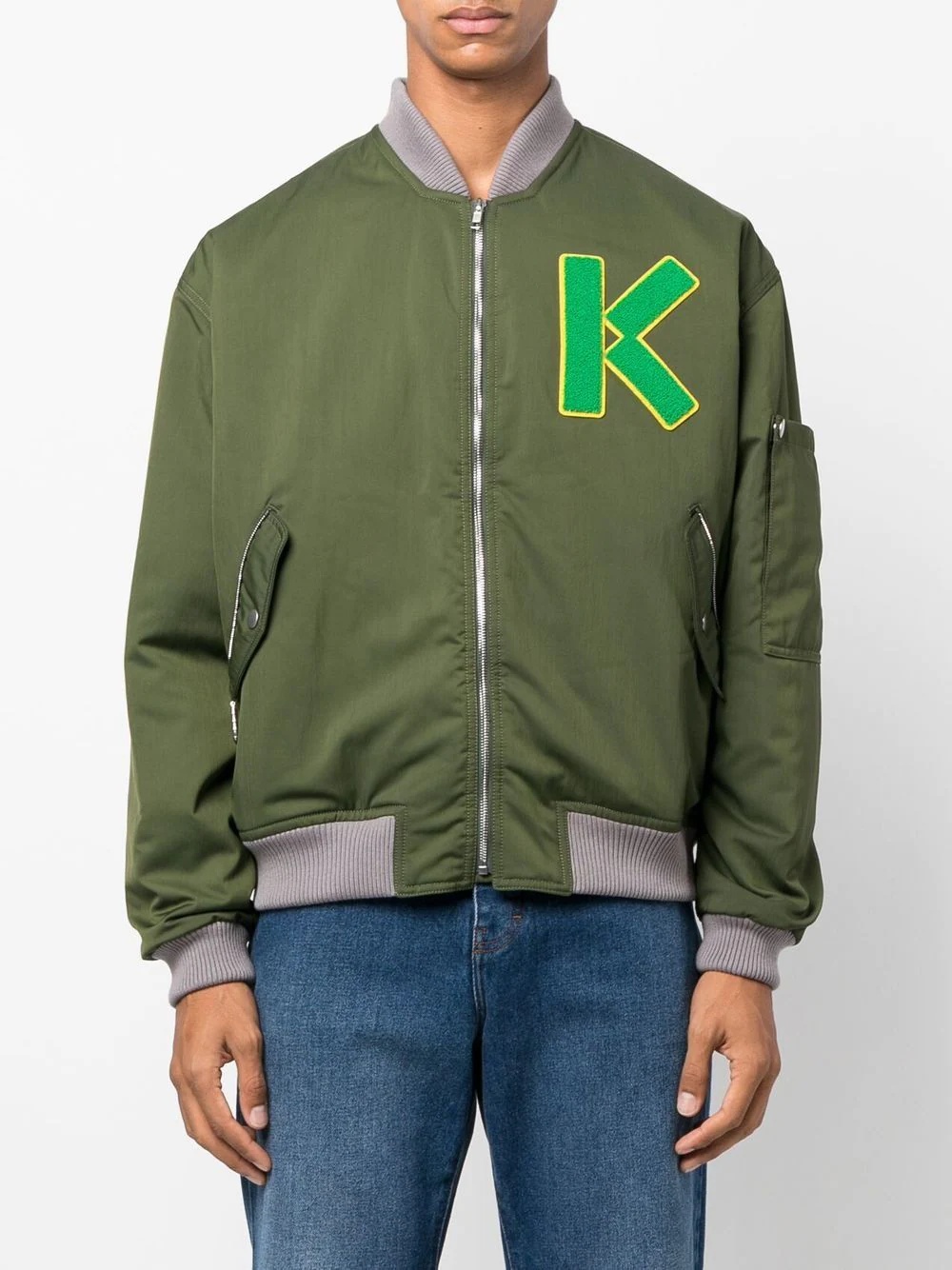 Varsity logo-patch bomber jacket - 3