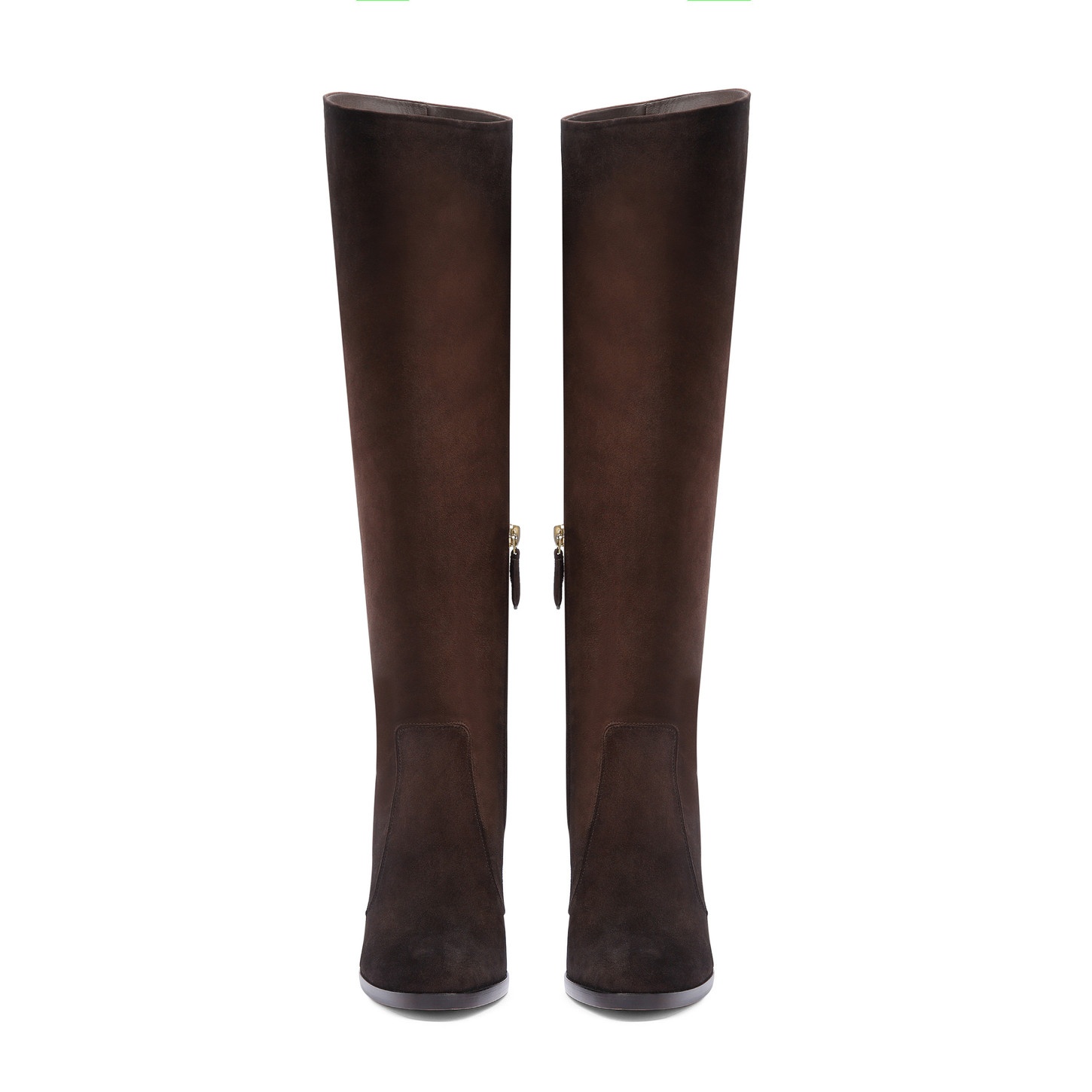 Women's dark brown suede high-heel boot - 4