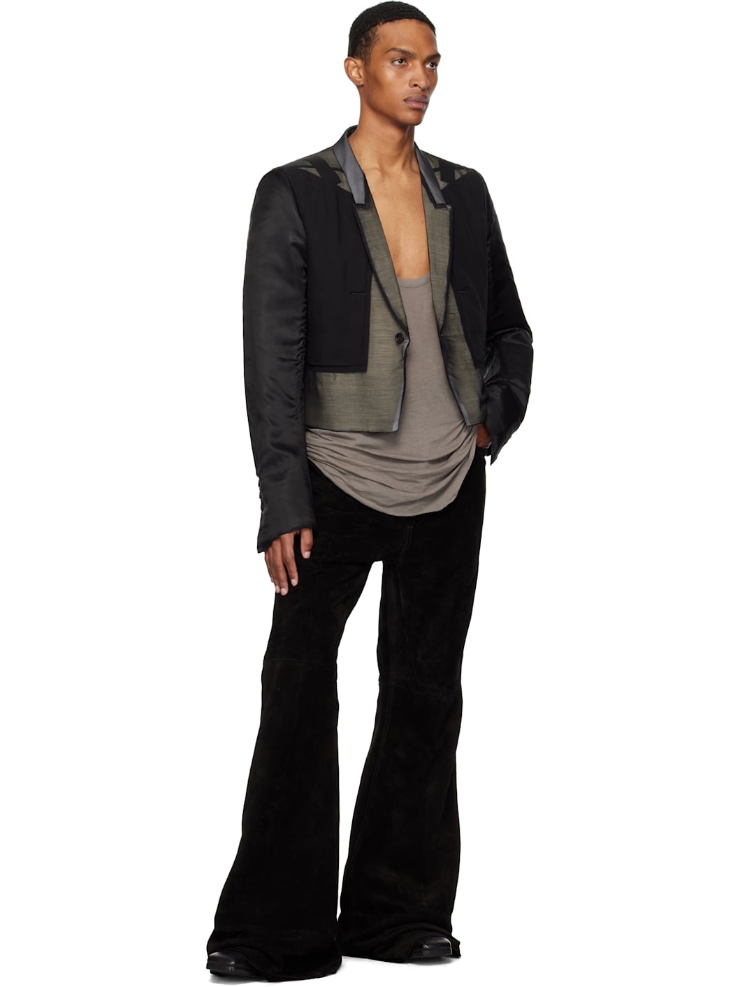 Black Concordians Bolan Bootcut Suede Pants - 4