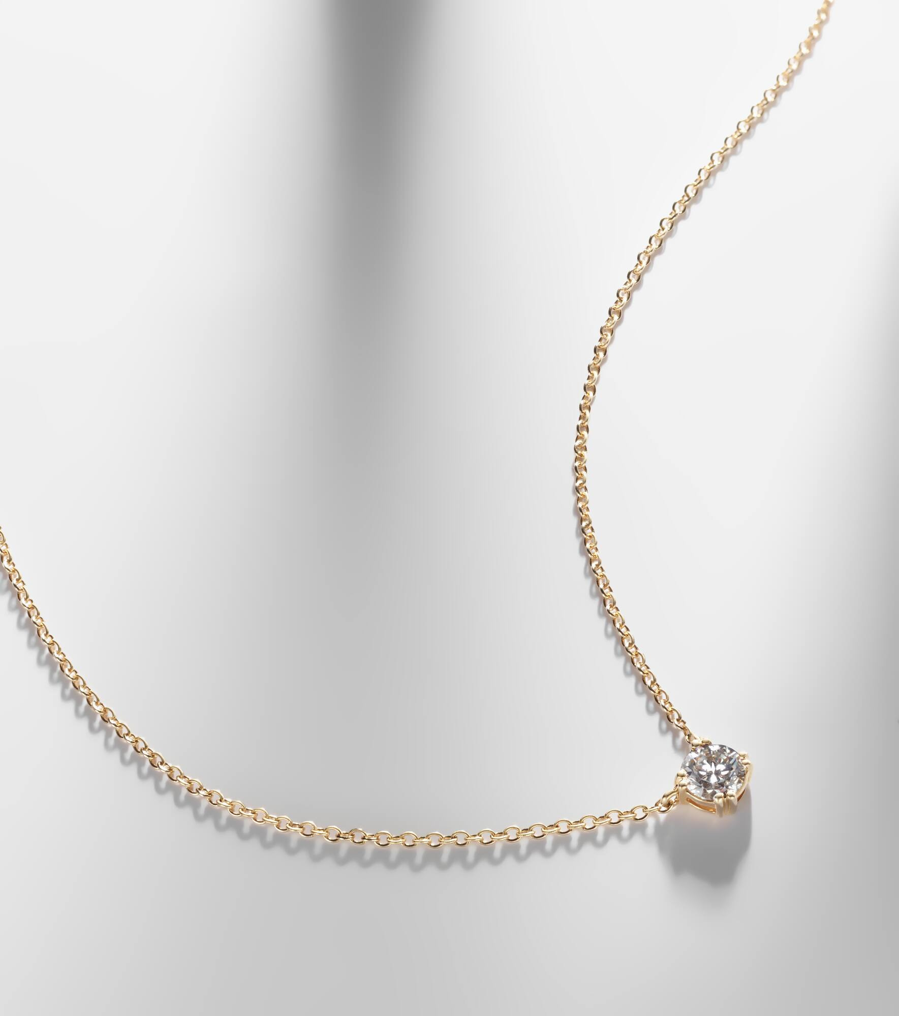 Essential 14kt gold necklace with diamonds - 5