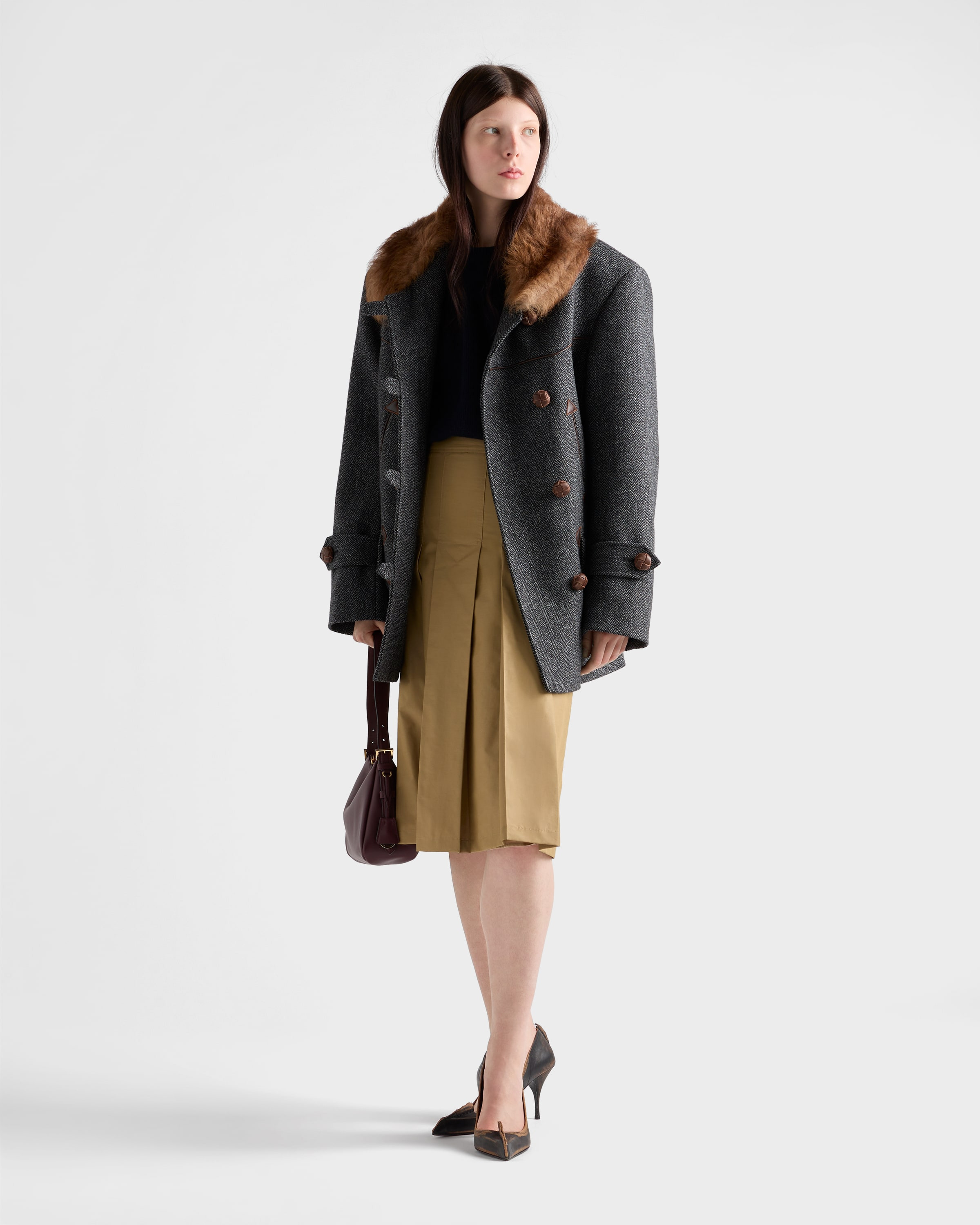 Pleated technical fabric skirt - 2
