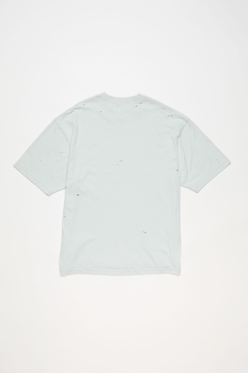 Acne Studios Distressed logo t-shirt - Ice blue outlook