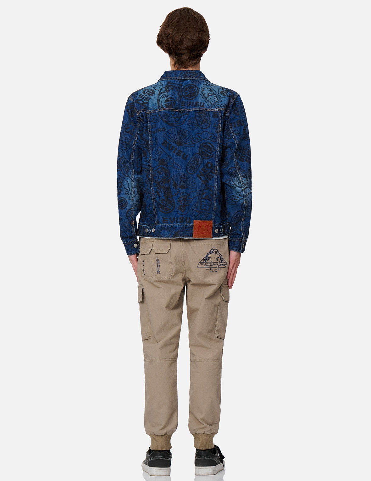ALLOVER EVISU SQUAD DISCHARGE-PRINT DENIM JACKET - 6