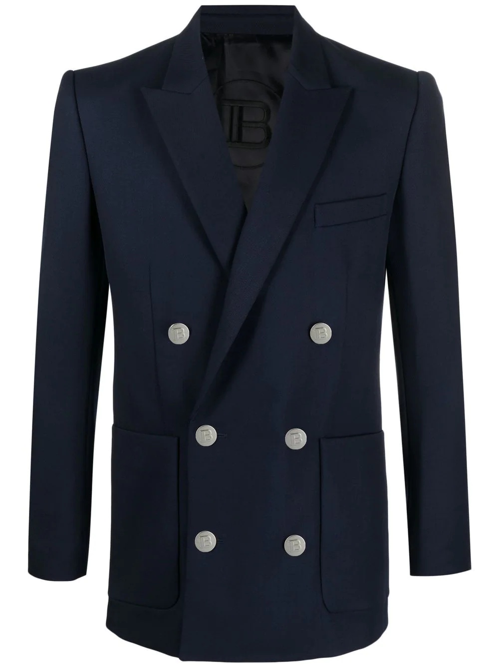 double-breasted wool blazer - 1