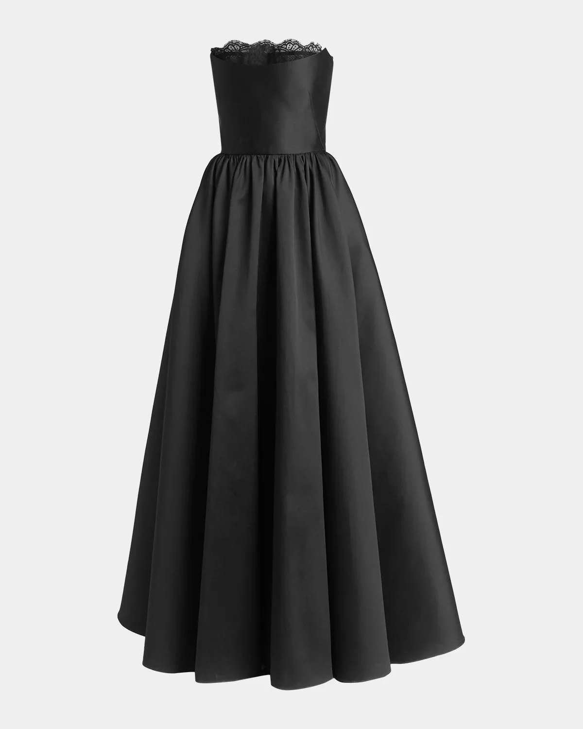 Strapless Lace-Trim Corset Fit-&-Flare Gown - 1