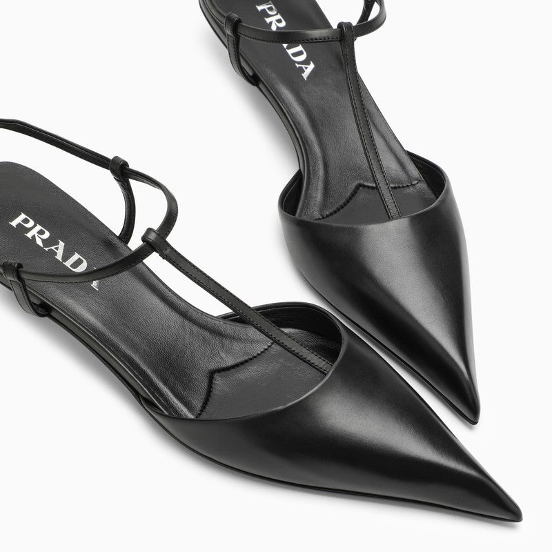 Prada Black Leather Slingback Décolleté Women - 5