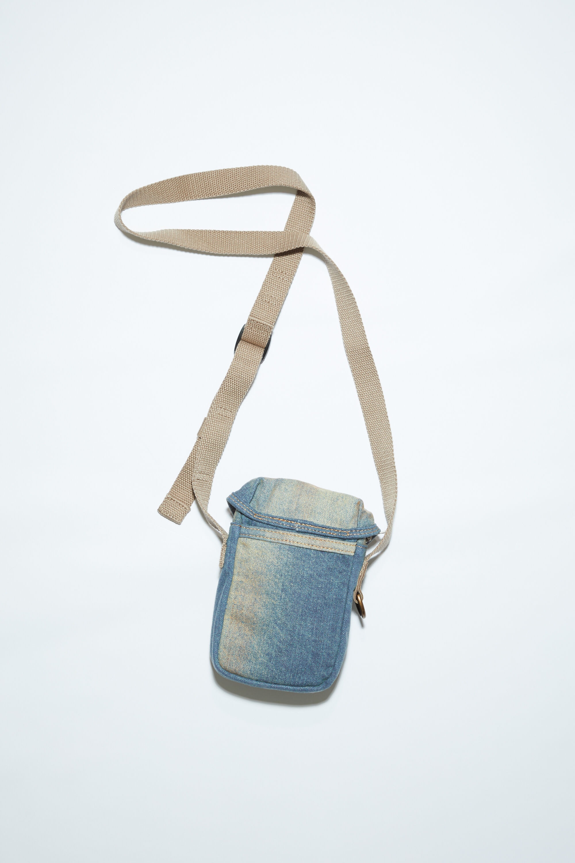 Denim mini pouch bag - Light blue/beige - 5