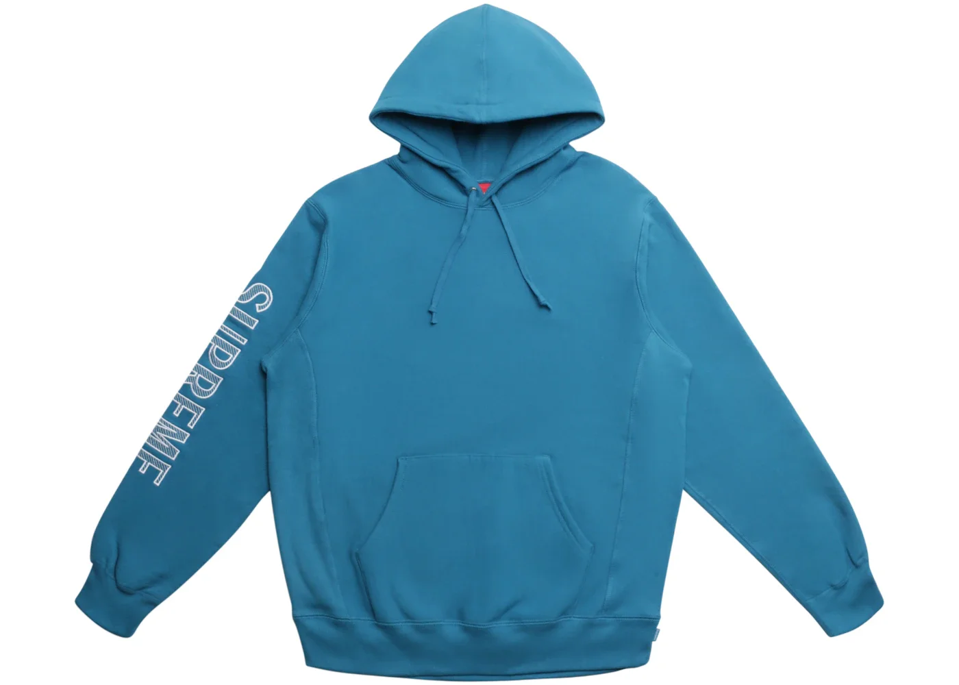 Supreme Sleeve Embroidery Hooded Sweatshirt Dark Aqua - 1
