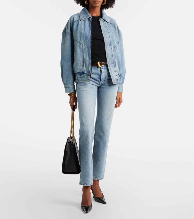 SAINT LAURENT Cassandre ribbed-knit cotton tank top outlook