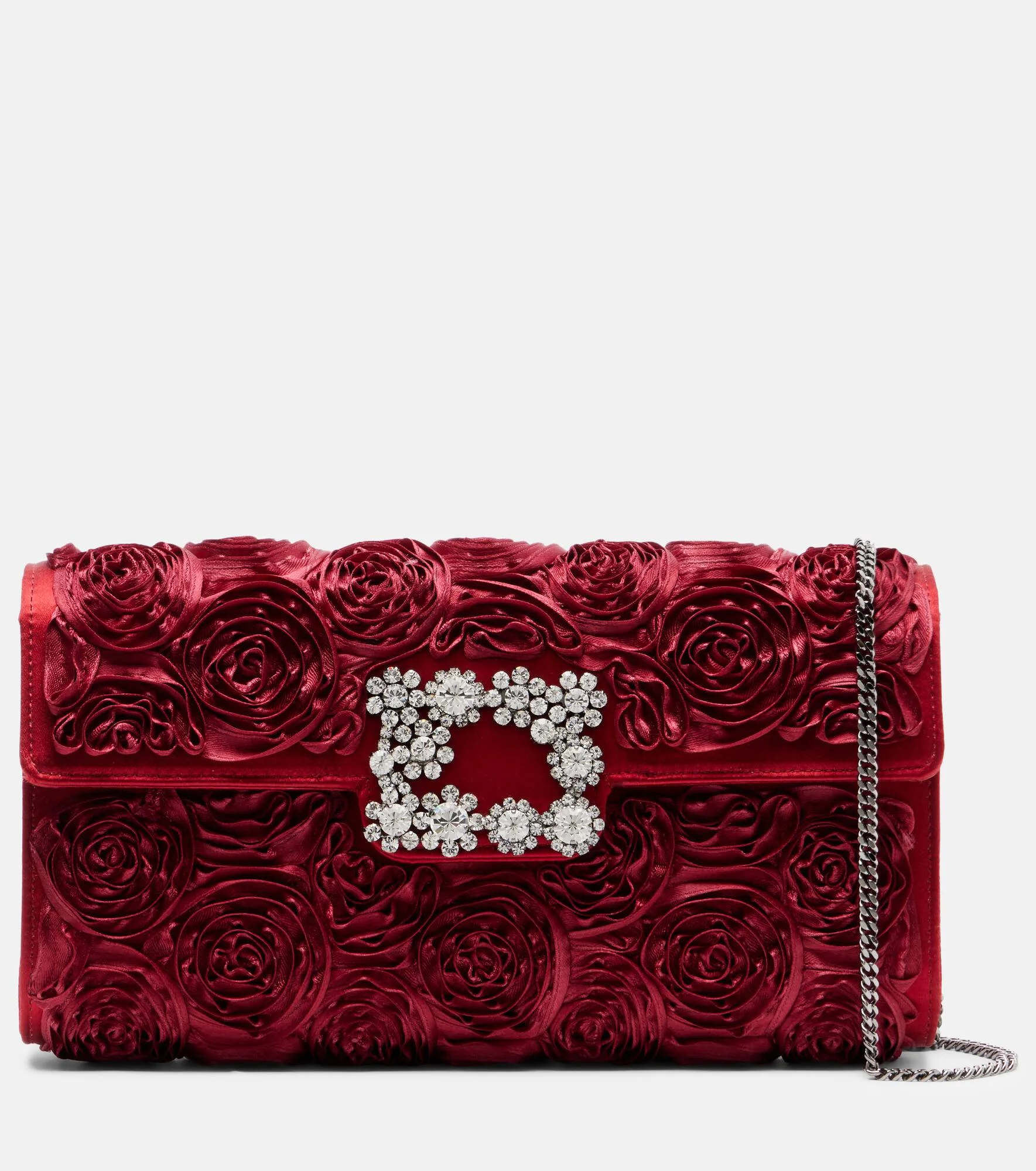 Envelope embellished satin clutch - 1