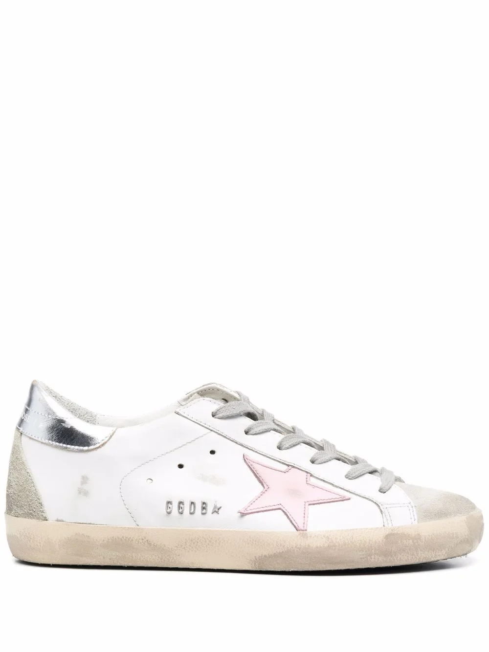 star-patch leather low-top sneakers - 1
