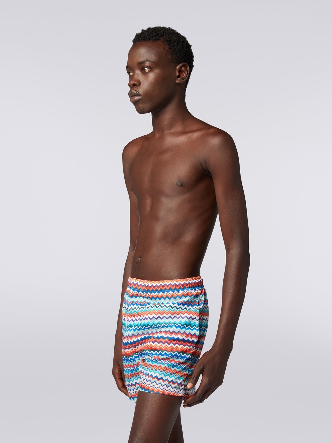Swimming trunks in zigzag print nylon - 3