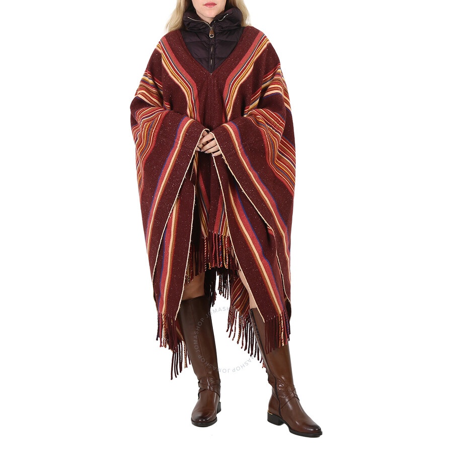 Chloe Ladies Dark Ebony Cashmere Puffcho, One Size - 3