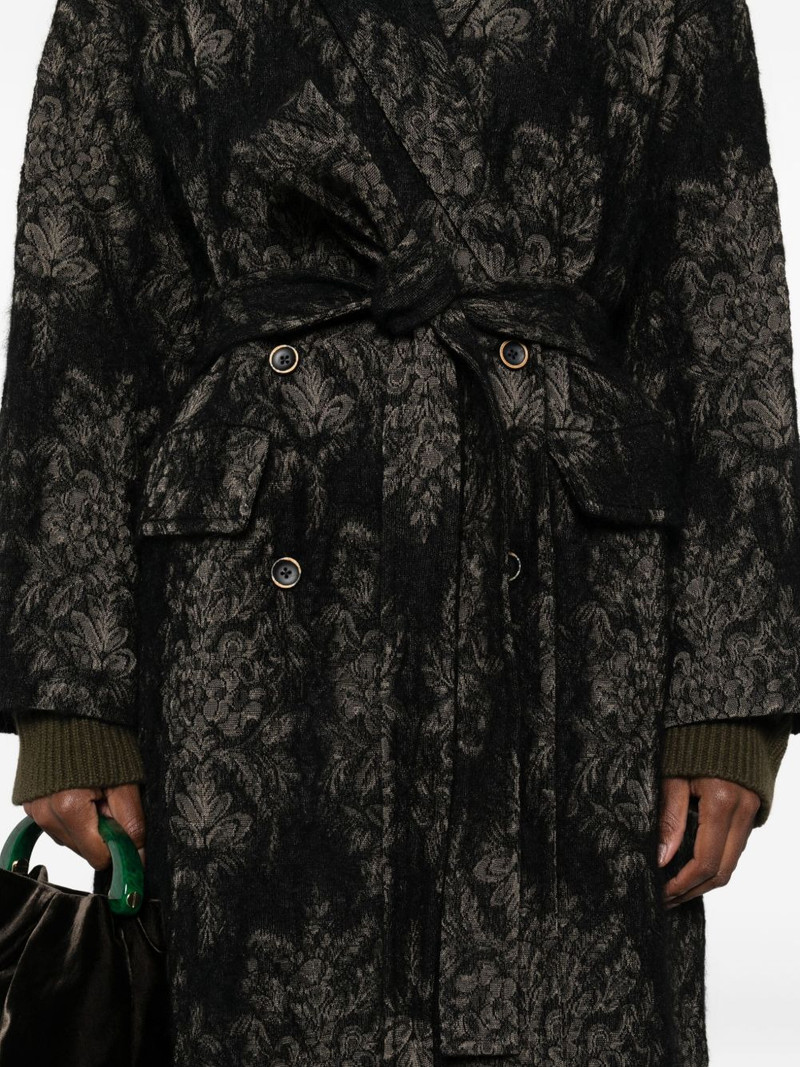 floral-pattern belted coat 5