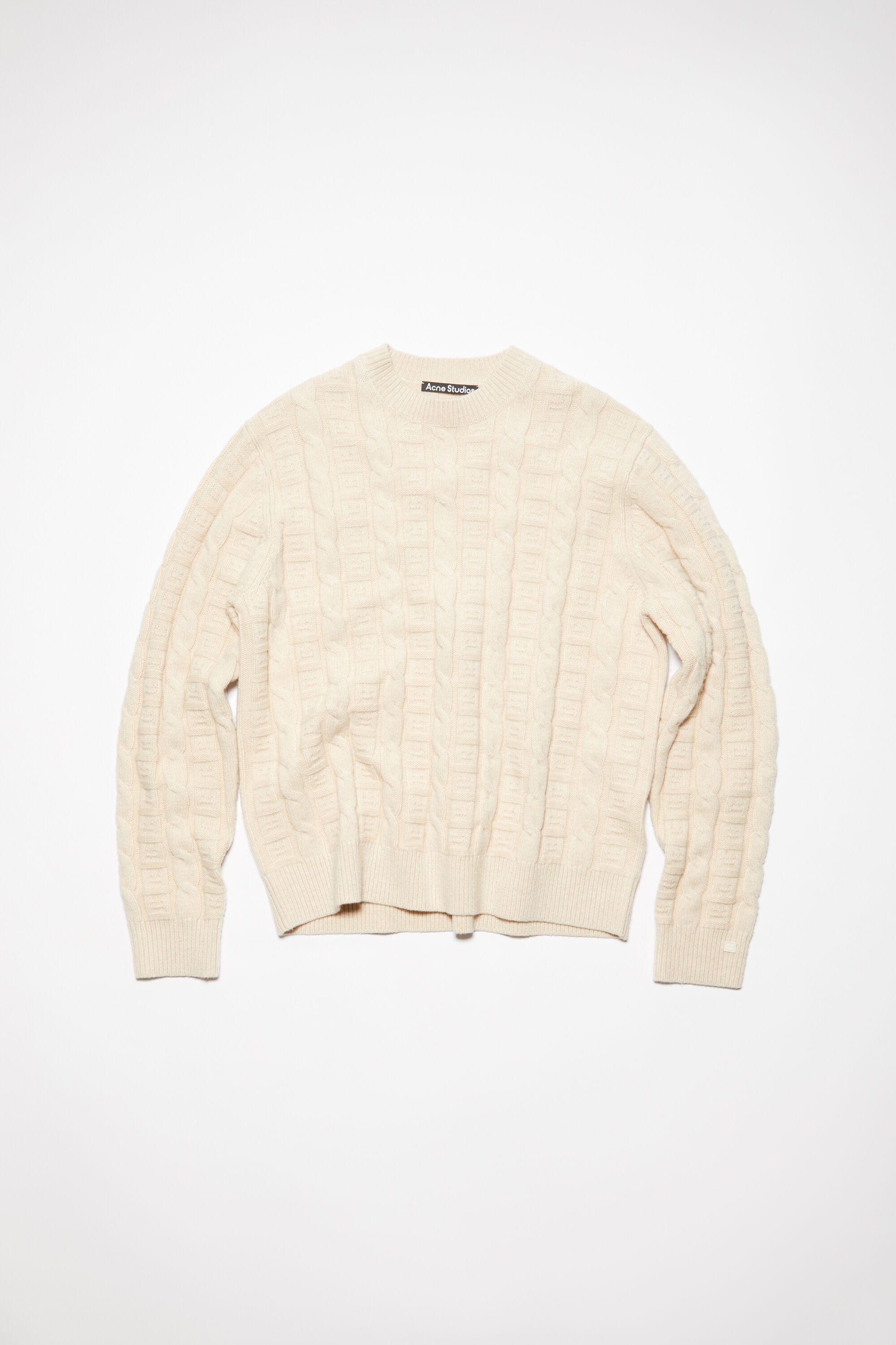 Cable wool jumper - Oatmeal melange - 1