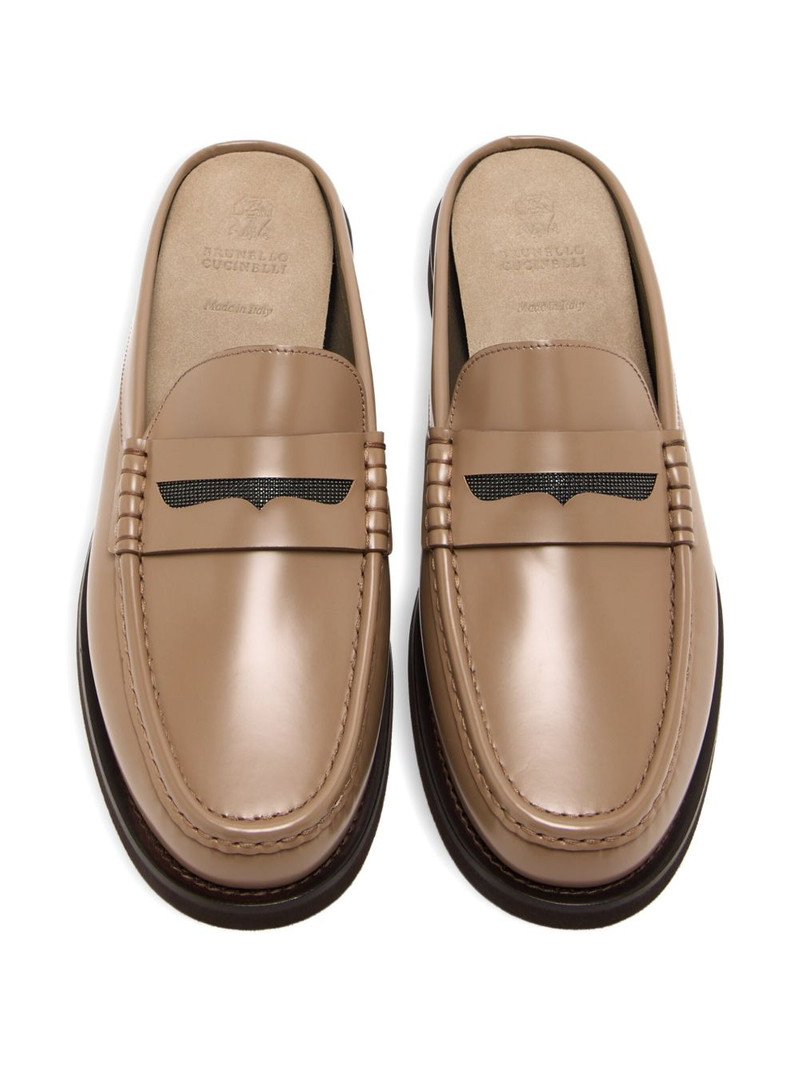 Brunello Cucinelli penny-strap mules outlook