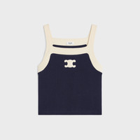 Celine triomphe triangle top IN monogram matte jersey 関税込 triomphe triangle top in matte jersey - BLACK | CELINE