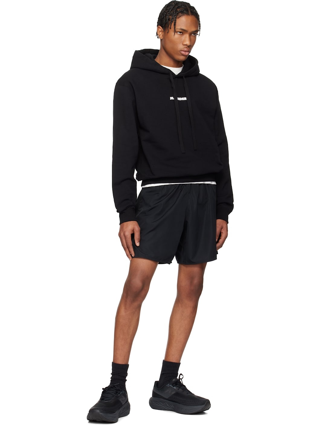 Black Bonded Logo Shorts - 5
