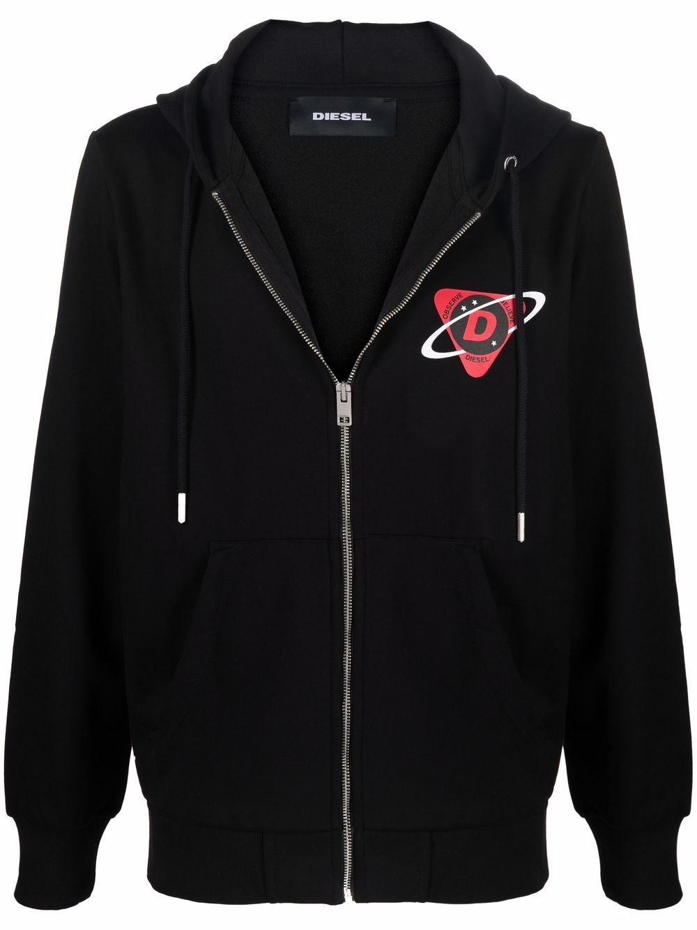 logo-print zip-up hoodie - 1