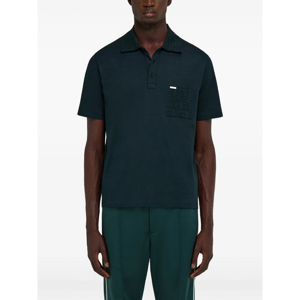 Ferragamo Green Polo Shirts Men - 5