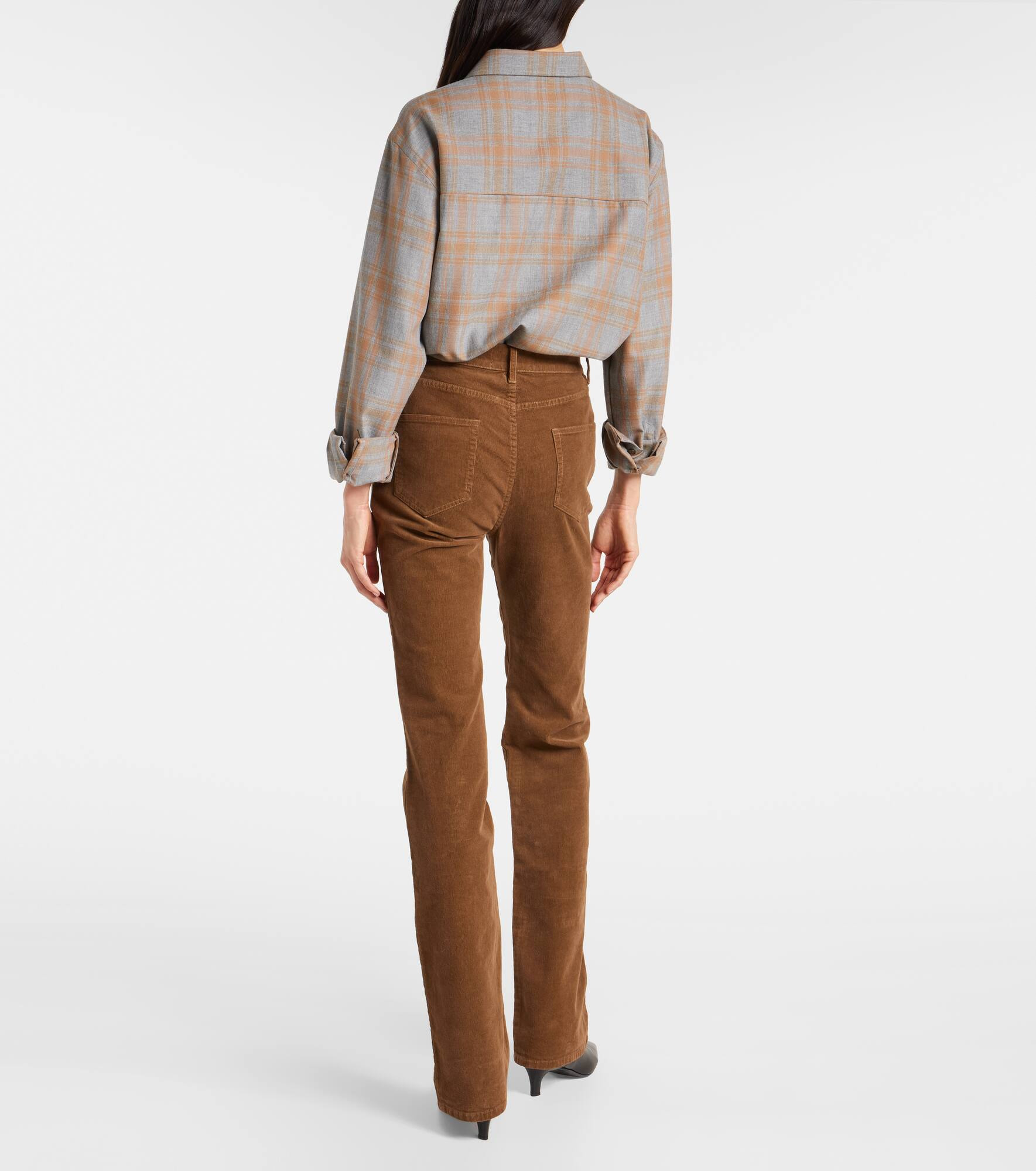 Joan high-rise cotton-blend corduroy flared pants - 3