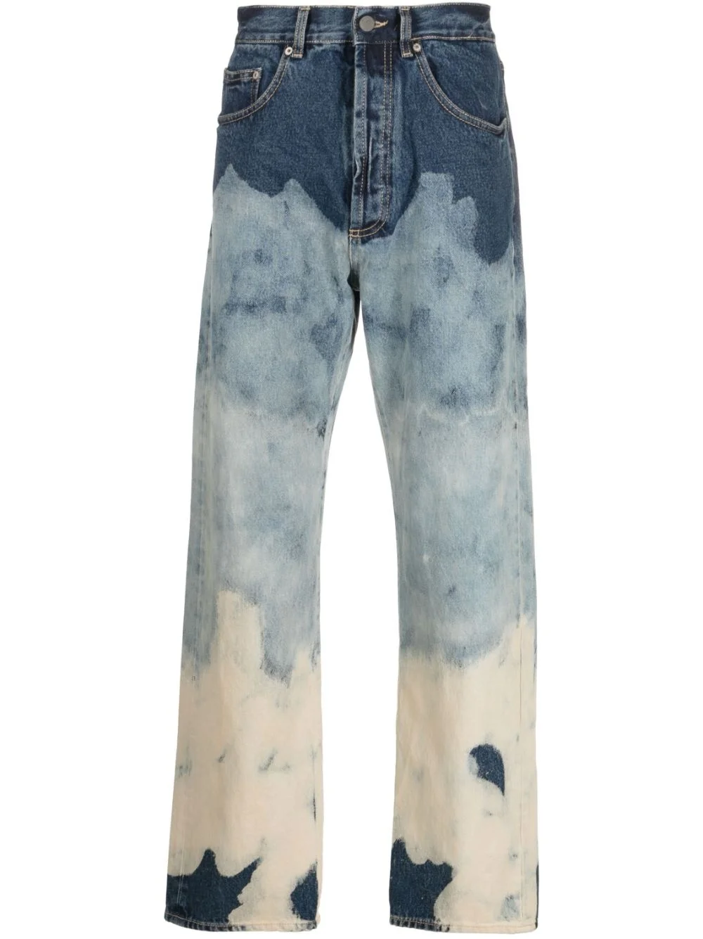 tie-dye straight jeans - 1