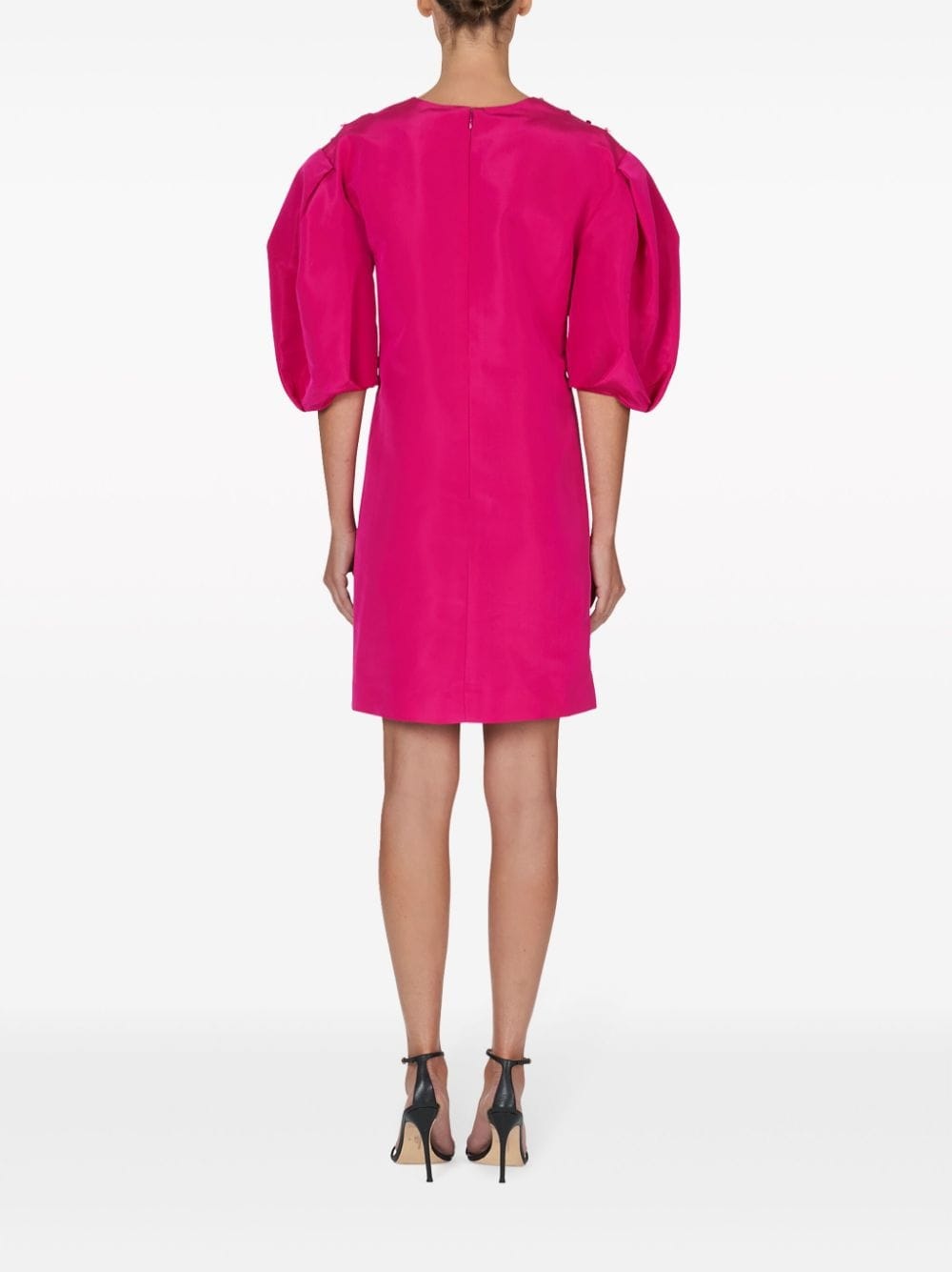 sequin-embellished puff-sleeve shift minidress - 3