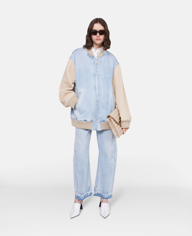 Stella McCartney S-Wave Vintage Wash Denim Bomber Jacket outlook